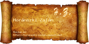 Horánszki Zalán névjegykártya